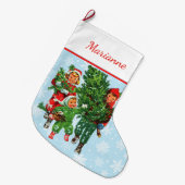 クリスマスツリーを入手する ラージクリスマスストッキング (正面 (吊り時))