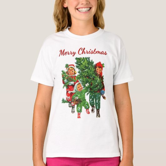 クリスマスツリーを入手する Tシャツ (正面)