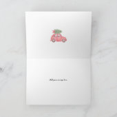 クリスマスツリーを家に運ぶ グリーティングカード (内部)