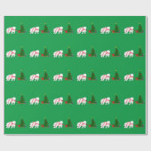 クリスマスツリーを引っ張っているSamoyedを引いて下さい ラッピングペーパー (フラット)