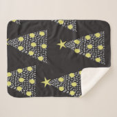 クリスマスツリーを手描きし、縫い目のないパターン シェルパブランケット (正面(横))