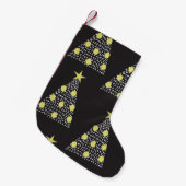 クリスマスツリーを手描きし、縫い目のないパターン スモールクリスマスストッキング (正面 (吊り時))