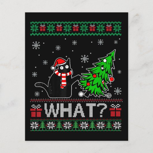 クリスマスツリーを押しおもしろいて何と黒い猫 (正面)