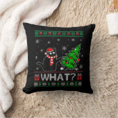 クリスマスツリーを押しおもしろいて何と黒い猫 クッション (ブランケット)