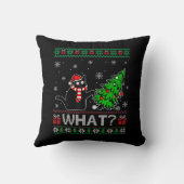 クリスマスツリーを押しおもしろいて何と黒い猫 クッション (裏面)