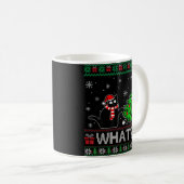 クリスマスツリーを押しおもしろいて何と黒い猫 コーヒーマグカップ (正面右)