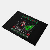クリスマスツリーを押しおもしろいて何と黒い猫 ドアマット (アングル)