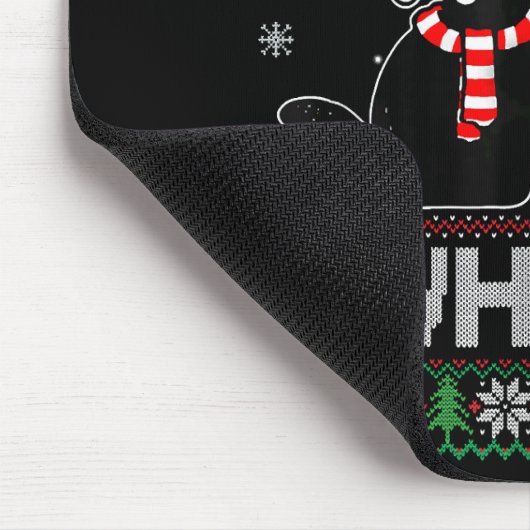 クリスマスツリーを押しおもしろいて何と黒い猫 マウスパッド (コーナー)