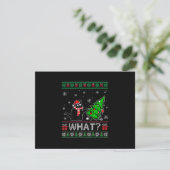 クリスマスツリーを押しおもしろいて何と黒い猫 出欠カード (スタンド正面)