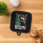 クリスマスツリーを押しおもしろいて何と黒い猫 鍋敷き (トップダウン)