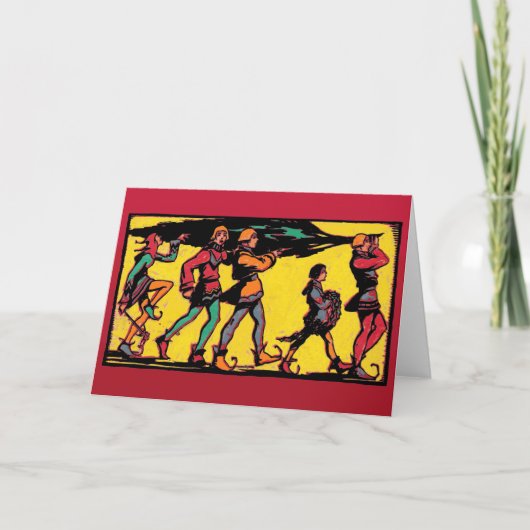 クリスマスツリーを持つジェスターズ シーズンカード (正面)