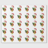 クリスマスツリーを持つ大きな目のフクロウ ラッピングペーパー (フラット)