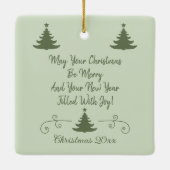 クリスマスツリーを持つ愛らしい天使 セラミックオーナメント (裏面)