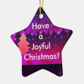 クリスマスツリーを楽しむ紫のオーナメント セラミックオーナメント (左)