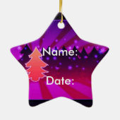 クリスマスツリーを楽しむ紫のオーナメント セラミックオーナメント (裏面)
