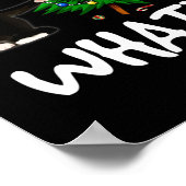 クリスマスツリーを猫に押し付ける黒猫What ポスター (角)