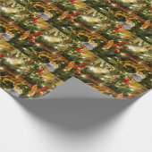 クリスマスツリーを見上げる ラッピングペーパー (角)