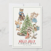 クリスマスツリーを集める森林動物 シーズンカード (正面)