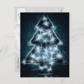 クリスマスツリーを青いライトで照らす シーズンポストカード (正面/裏面)