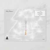 クリスマスツリーを青いライトで照らす シーズンポストカード (裏面)