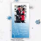 クリスマスツリーを青い初めてのクリスマスで一緒に シーズンカード