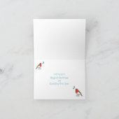 クリスマスツリーを飾った可愛いフルート奏者バニー シーズンカード (内部)