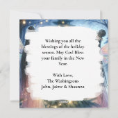 クリスマスツリーを飾るかわいい妖精たち シーズンカード (裏面)