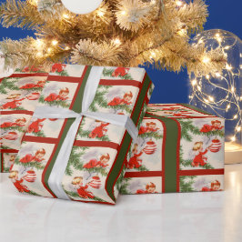 クリスマスツリーを飾る天使たち ラッピングペーパー