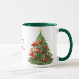 クリスマスツリーを飾る天使のマグ マグカップ