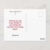 クリスマスツリーを飾る猫 ポストカード (裏面)