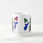 クリスマスツリーを飾る雪だるま コーヒーマグカップ (中央)