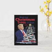 クリスマスツリーを10足背に広げる カード (黄色い花)