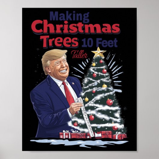 クリスマスツリーを10足背に広げる ポスター (正面)