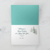 クリスマスツリーアンドトリブラックシェットランド・ シープドッグホリデーカード シーズンカード (内部)