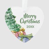 クリスマスツリーアートカスタム写真 オーナメント (裏面)
