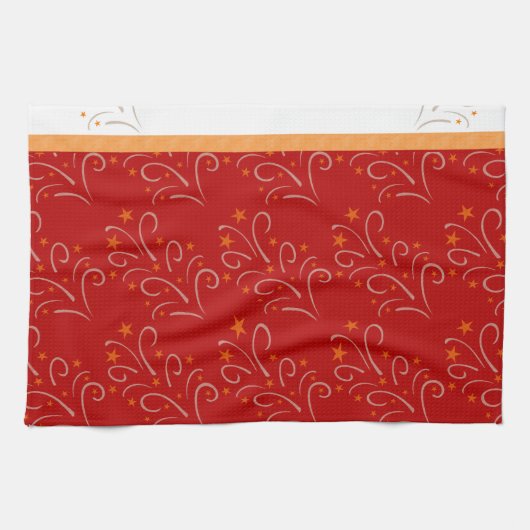 クリスマスツリーアートデザイン キッチンタオル (横)