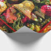 クリスマスツリーアートレッドイ縁どン魅力的グ ラッピングペーパー (角)