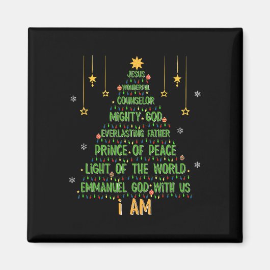 クリスマスツリーイエズスクリスチャン聖書信仰の休日 マグネット (正面)