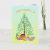 クリスマスツリーイエロー&グリーン 箔シーズンカード (正面)