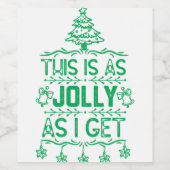 クリスマスツリーイラストレーションおもしろいクリスマスことわざ ワインラベル (シングルラベル)