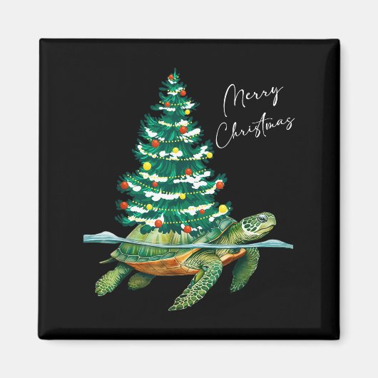 クリスマスツリーイルミネーションカメXmasパジャマM マグネット (正面)