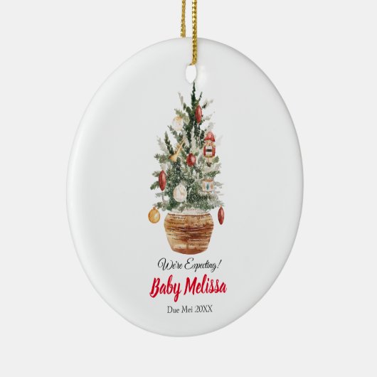 クリスマスツリーウィズアプレクティブペアズオーナメント セラミックオーナメント (右)