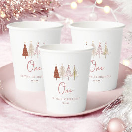 クリスマスツリーウィンターオネダーランド誕生日 紙コップ