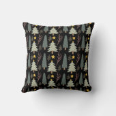 クリスマスツリーウィンターパターンエバーグリーンコージーウッド クッション (裏面)