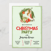 クリスマスツリーウィンターパーティの招待状 招待状 (正面/裏面)