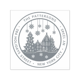 クリスマスツリーウィンターホームパーソナル差出人住所 セルフインキングスタンプ