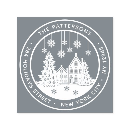 クリスマスツリーウィンターホームパーソナル差出人住所 セルフインキングスタンプ (デザイン)