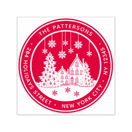 クリスマスツリーウィンターホームパーソナル差出人住所 セルフインキングスタンプ