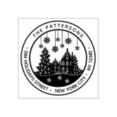 クリスマスツリーウィンターホームパーソナル差出人住所 ラバースタンプ (インプリント)