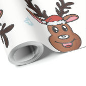 クリスマスツリーウィンターラインデアサンタハットスノーフレーク ラッピングペーパー (ロールコーナー)